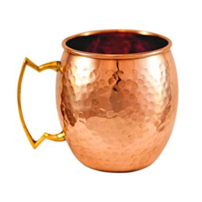 Tarro Mug 16 Oz (474ml) Amartillado Acabado Cobre Brillante Mango Dorado