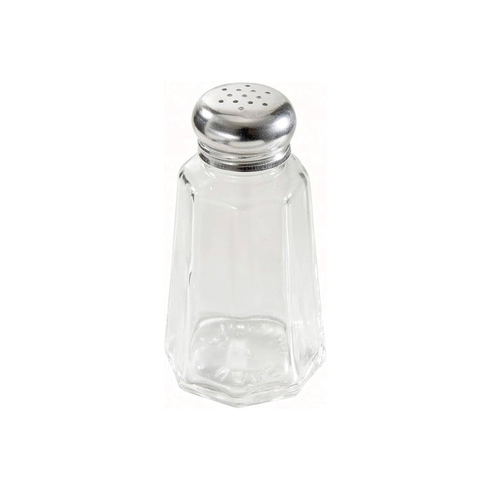 Salero Facetado 2 Oz (59ml) Vidrio Tapa Acero Inoxidable
