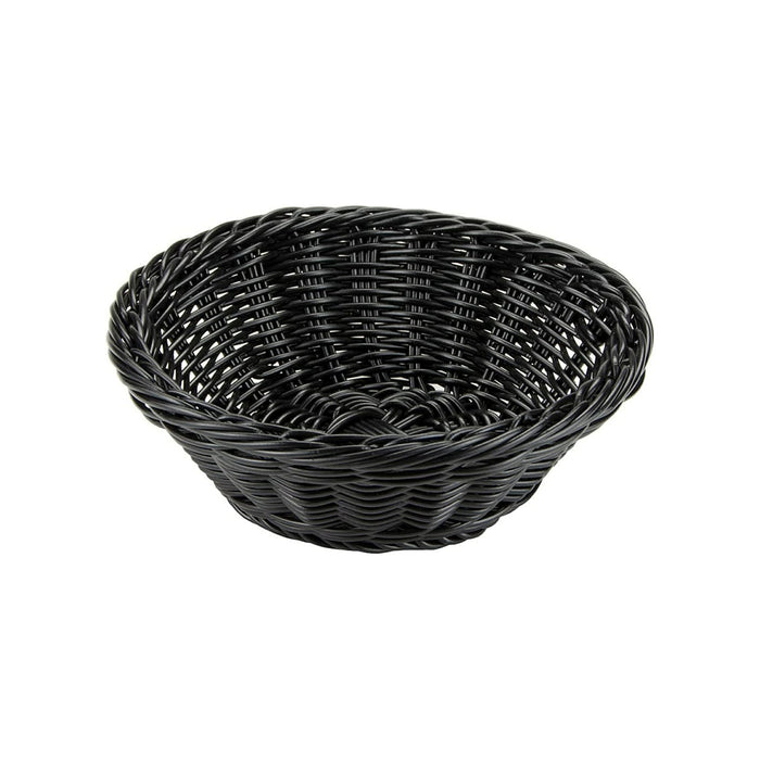 Canasta Redonda P/Pan 18x8 cm Tejido Plastico Negro