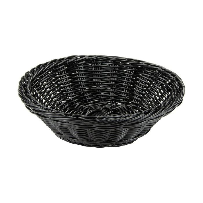 Canasta Redonda P/Pan 21x8 cm Tejido Plastico Negro