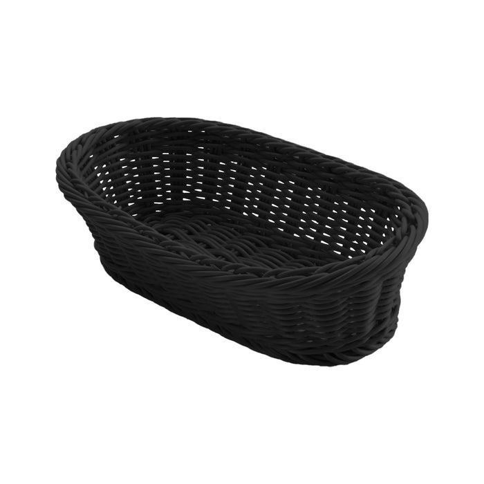 Canasta Oval P/Pan 23.5x15.8x8 cm Tejido Plastico Negro