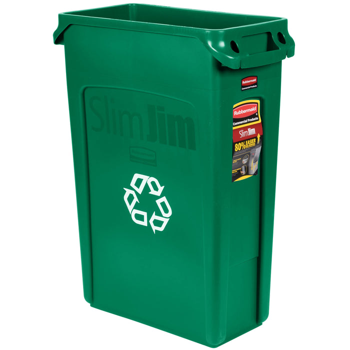 Bote Para Basura C/Canales De Ventilacion-Reciclaje 55.9x27.9x76.2cm 87Lt Plastico Verde