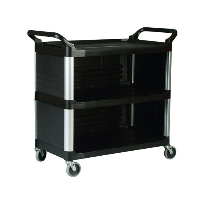 Carro De Servicio Con 3 Paneles Laterales 103.2x50.8x96cm Aluminio/Plastico Negro