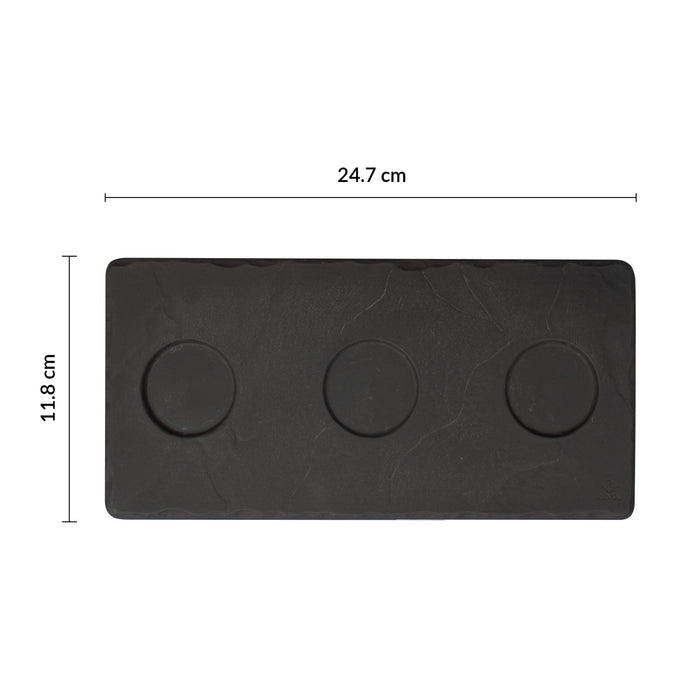 Pizarra Rectangular 3 Marcas Gris Mate Basalt