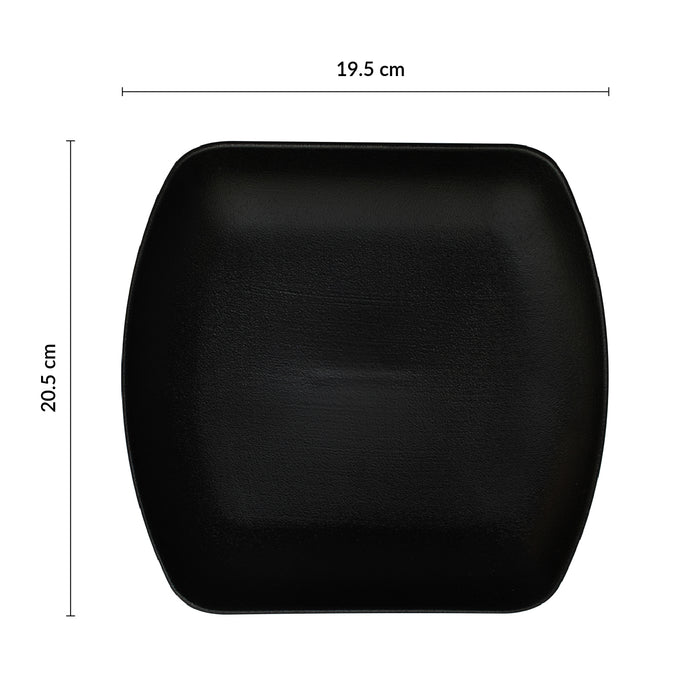 Plato Cuadrado 20.5x19.5 cm Negro Hierro Club
