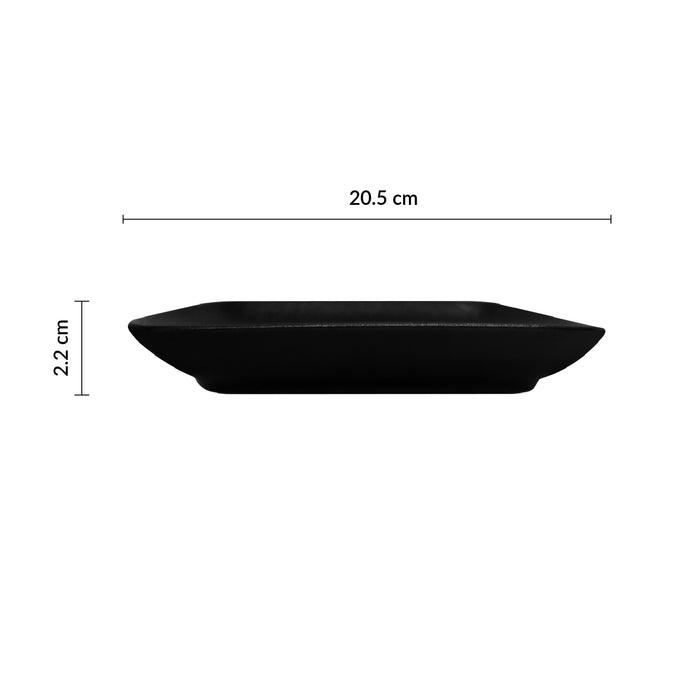 Plato Cuadrado 20.5x19.5 cm Negro Hierro Club