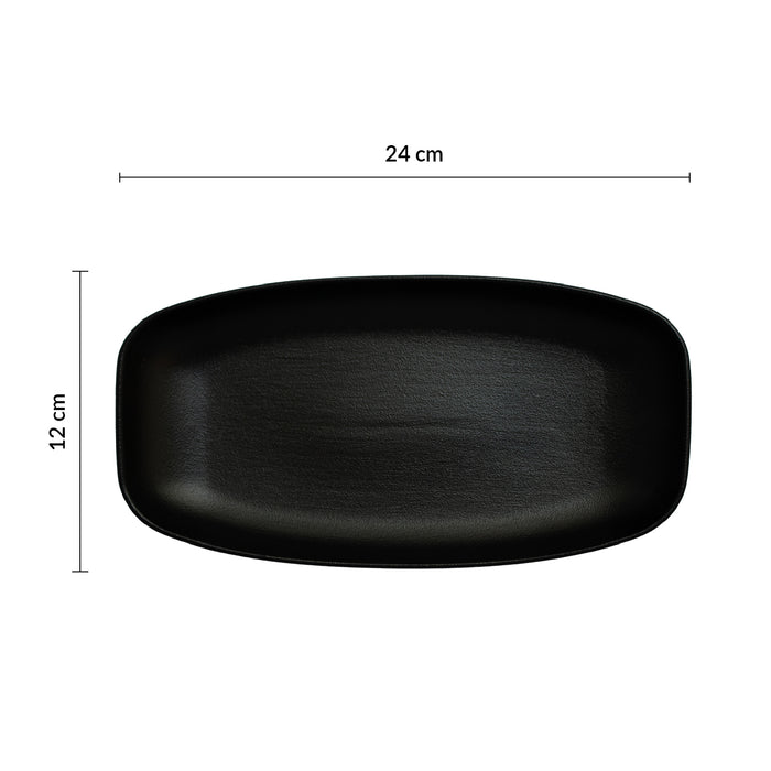 Plato Rectangular 24x12 cm Negro Hierro Club