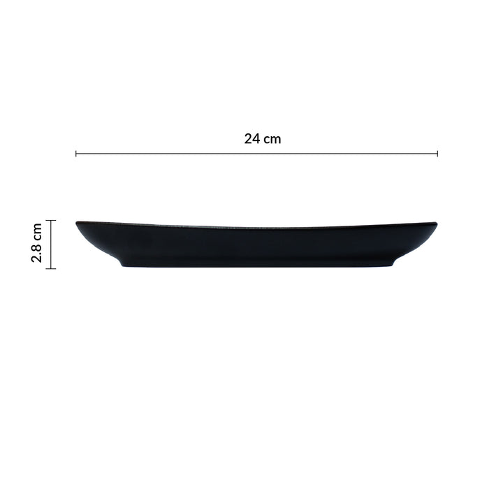 Plato Rectangular 24x12 cm Negro Hierro Club