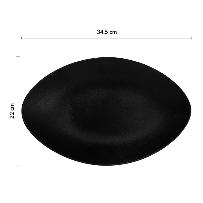 Plato Oval 34.5 cm Negro Equinoxe