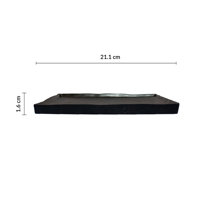 Plato Rectangular 21.1x17.5 cm Negro Moon Solstice
