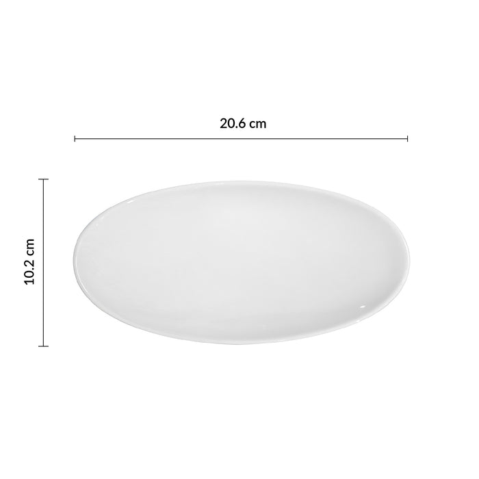 Mini Plato Oval Con Base 20.6 Cm Blanco Aurea