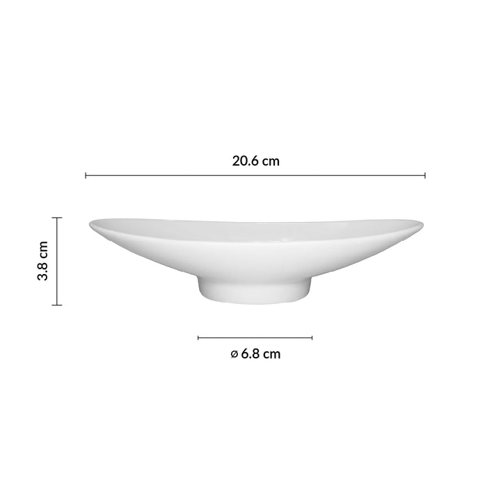 Mini Plato Oval Con Base 20.6 Cm Blanco Aurea