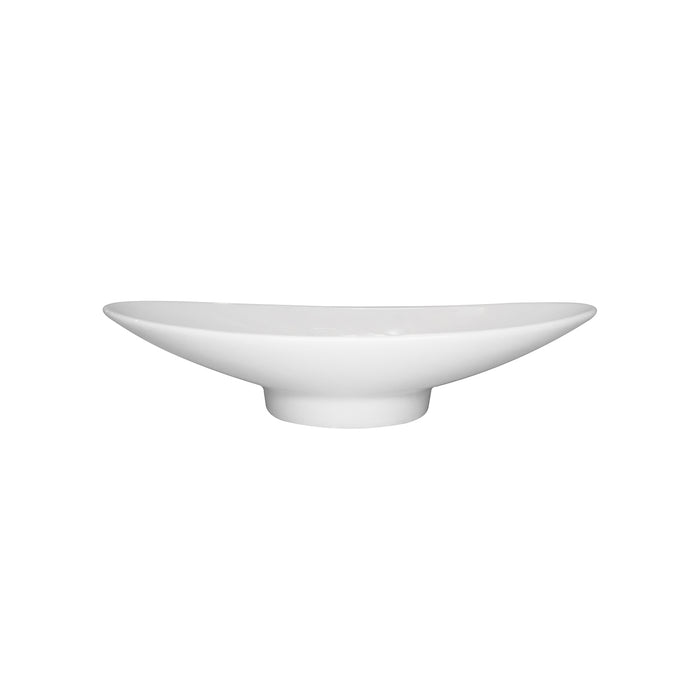 Mini Plato Oval Con Base 20.6 Cm Blanco Aurea