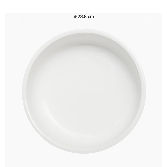 Plato Plano Con Borde Alto 23.8 cm Blanco Ease