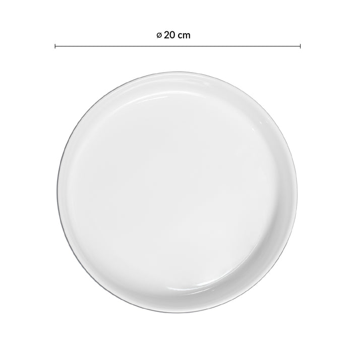 Plato Hondo Apilable 20 cm Blanco/Negro Mate Nordic