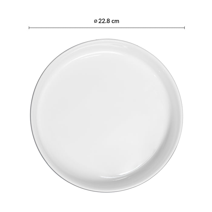Plato Hondo Apilable 22.8 cm Blanco/Negro Mate Nordic