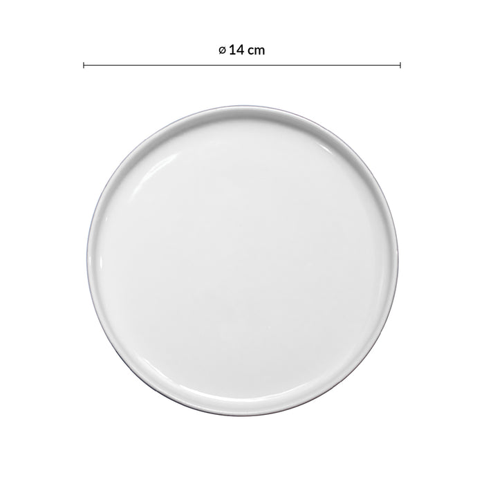 Plato Plano Borde Bajo 14 cm Blanco/Negro Mate Nordic