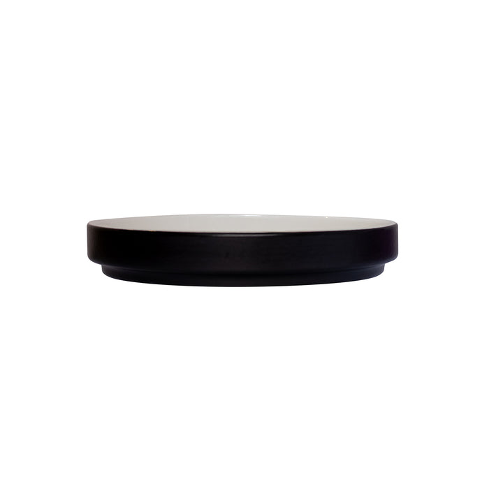 Plato Plano Borde Bajo 14 cm Blanco/Negro Mate Nordic