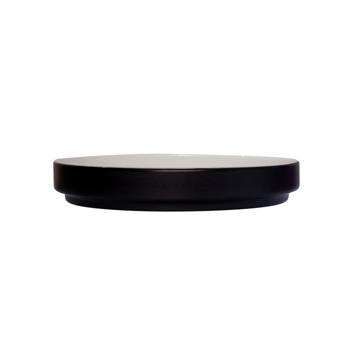 Plato Plano Borde Bajo 20 cm Blanco/Negro Mate Nordic