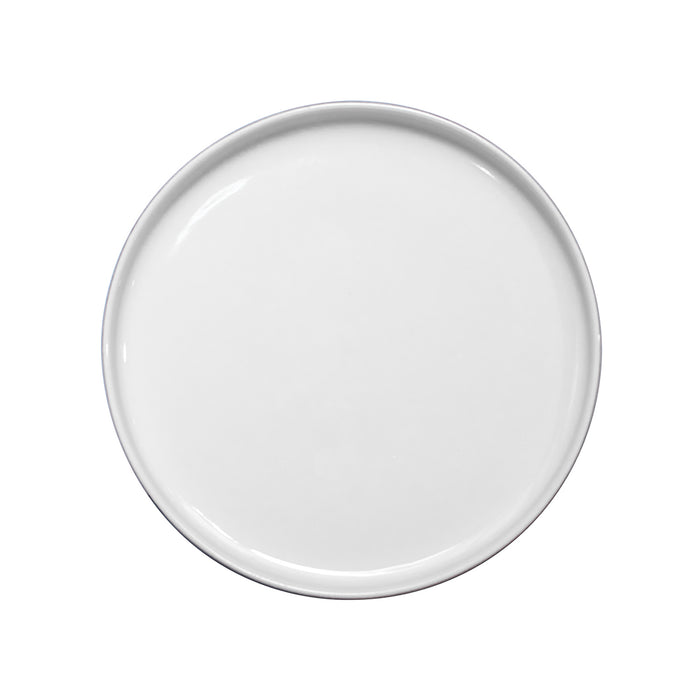 Plato Plano Borde Bajo 20 cm Blanco/Negro Mate Nordic