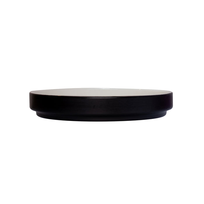 Plato Plano Borde Bajo 22.9 cm Blanco/Negro Mate Nordic