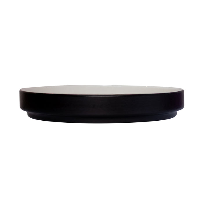 Plato Plano Borde Bajo 27 cm Blanco/Negro Mate Nordic