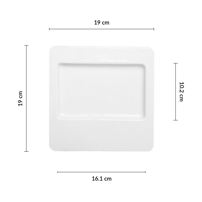 Plato Cuadrado Sesame 19 cm Ivory All Spice