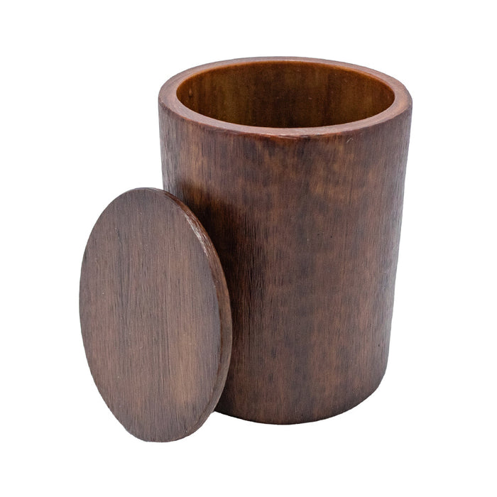 Vaso C/Tapa 8.5x11cm Resina Imitación Madera Lacandona