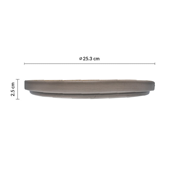 Plato Trinche Apilable 25.3 cm Gris Avola Artisan