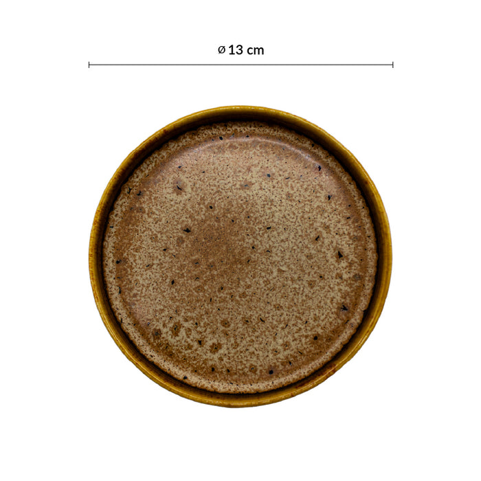 Plato Trinche Con Borde Apilable 13 Cm Cafe Arica Artisan