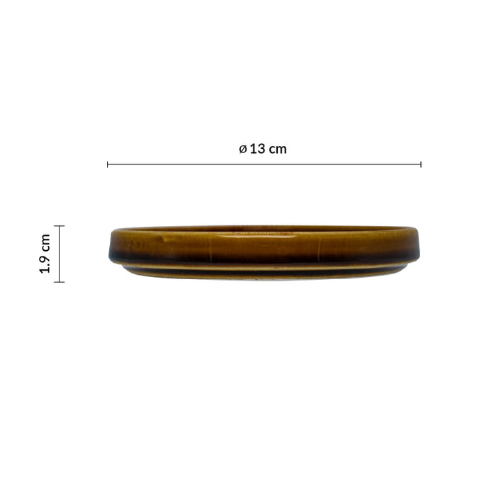 Plato Trinche Con Borde Apilable 13 Cm Cafe Arica Artisan