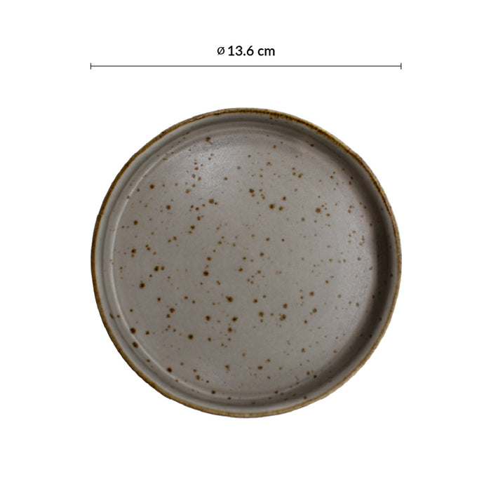 Plato Trinche Con Borde Apilable 13.6 Cm Gris Avola Artisan