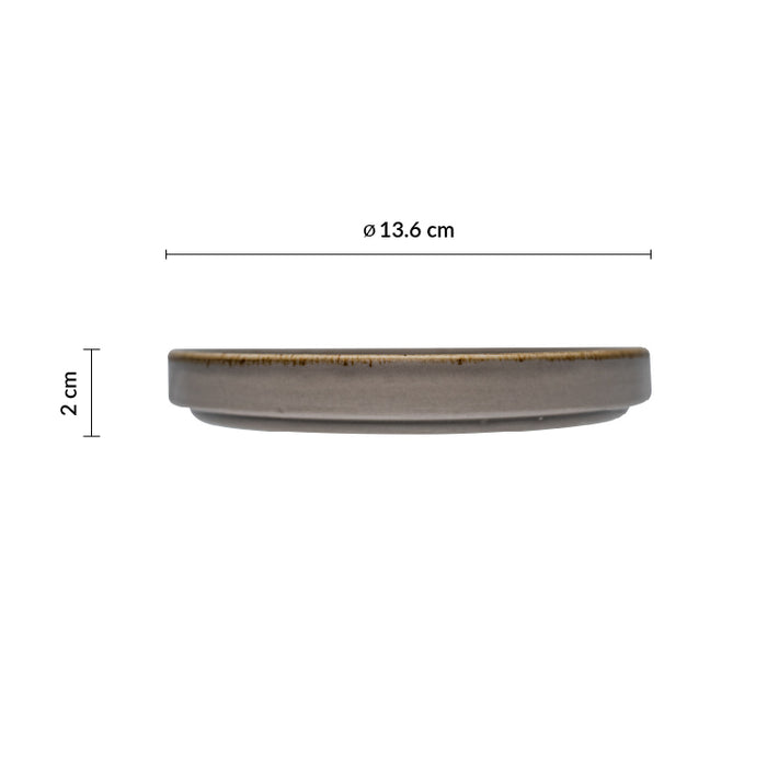 Plato Trinche Con Borde Apilable 13.6 Cm Gris Avola Artisan