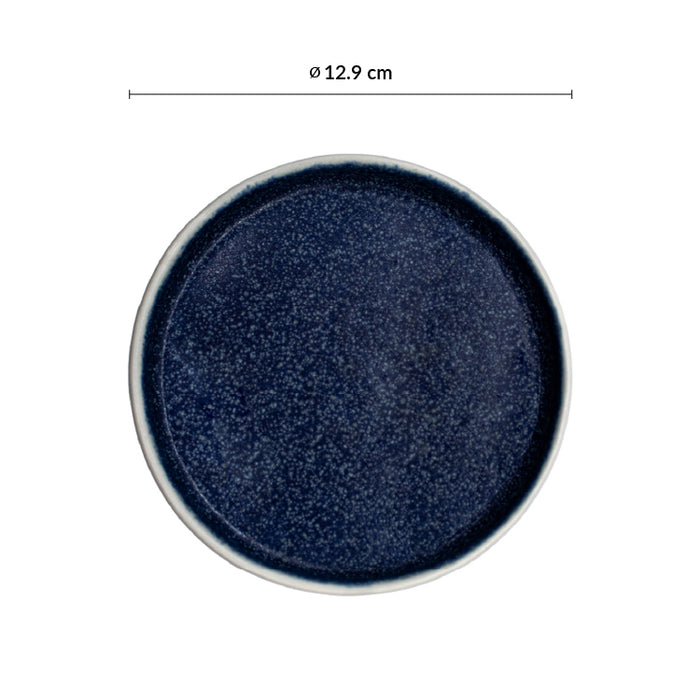 Plato Trinche Con Borde Apilable 12.9 Cm Azul Forio Artisan