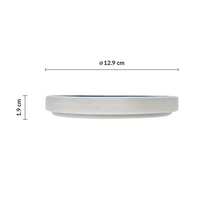 Plato Trinche Con Borde Apilable 12.9 Cm Azul Forio Artisan