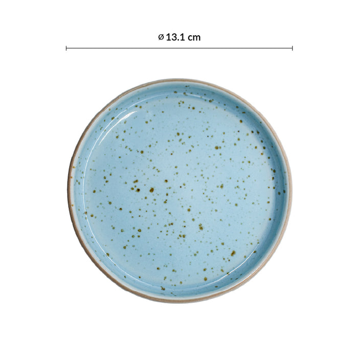 Plato Trinche Con Borde Apilable 13.1 cm Azul Claro Trevone Artisan