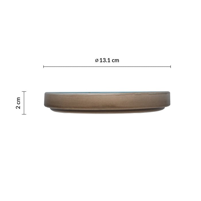 Plato Trinche Con Borde Apilable 13.1 cm Azul Claro Trevone Artisan
