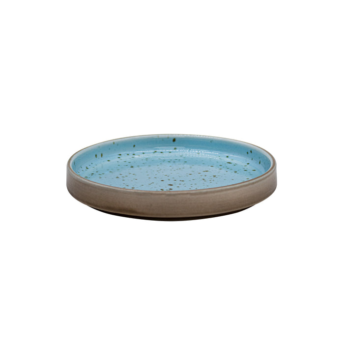 Plato Trinche Con Borde Apilable 13.1 cm Azul Claro Trevone Artisan