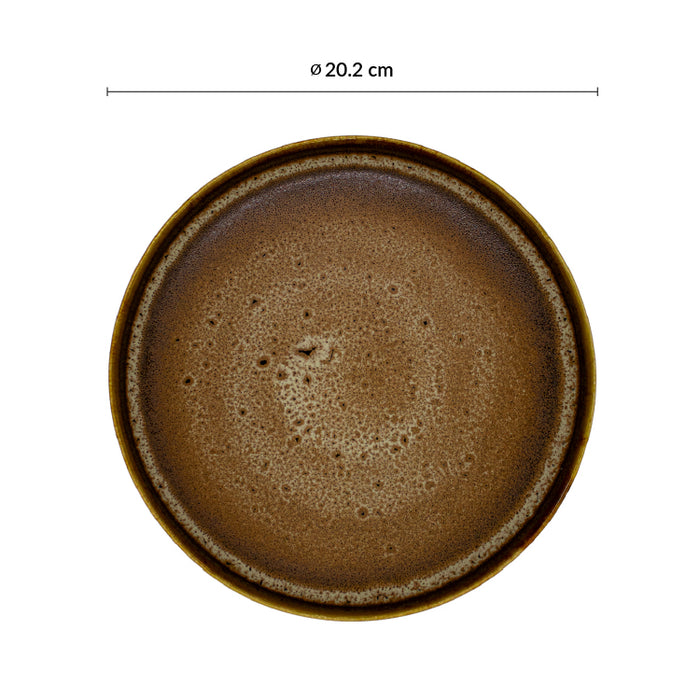 Plato Trinche Con Borde Apilable 20.2 Cm Cafe Arica Artisan