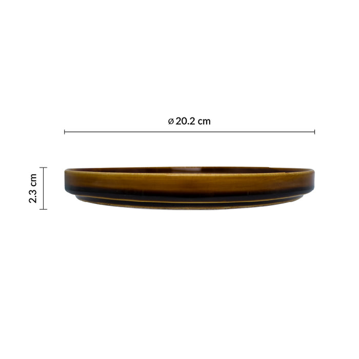 Plato Trinche Con Borde Apilable 20.2 Cm Cafe Arica Artisan