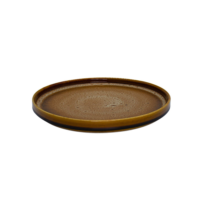 Plato Trinche Con Borde Apilable 20.2 Cm Cafe Arica Artisan