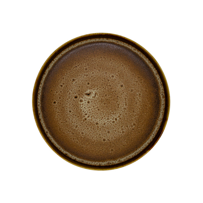 Plato Trinche Con Borde Apilable 20.2 Cm Cafe Arica Artisan
