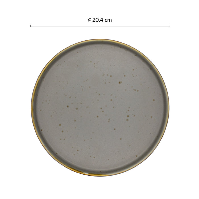 Plato Trinche Con Borde Apilable 20.4 Cm Gris Avola Artisan