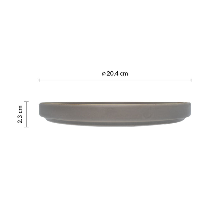 Plato Trinche Con Borde Apilable 20.4 Cm Gris Avola Artisan