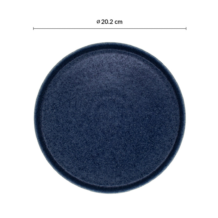 Plato Trinche Con Borde Apilable 20.2 Cm Azul Forio Artisan