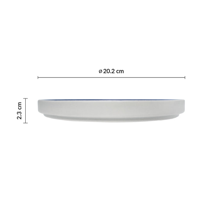 Plato Trinche Con Borde Apilable 20.2 Cm Azul Forio Artisan
