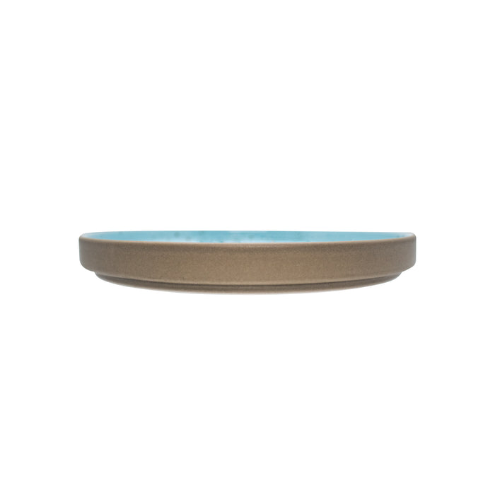 Plato Trinche Con Borde Apilable 20.3 cm Azul Claro Trevone Artisan