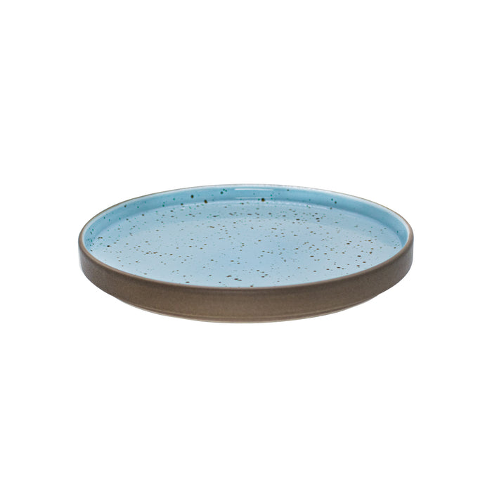 Plato Trinche Con Borde Apilable 20.3 cm Azul Claro Trevone Artisan