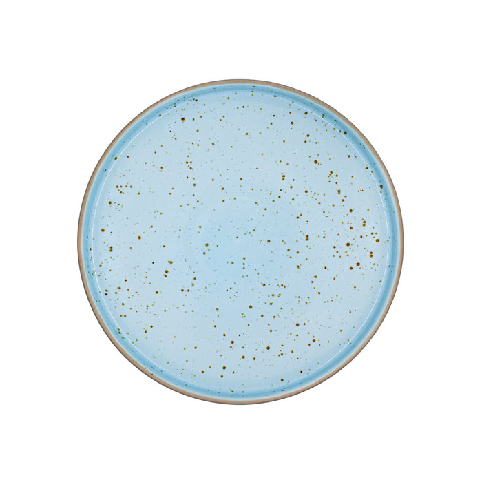 Plato Trinche Con Borde Apilable 20.3 cm Azul Claro Trevone Artisan