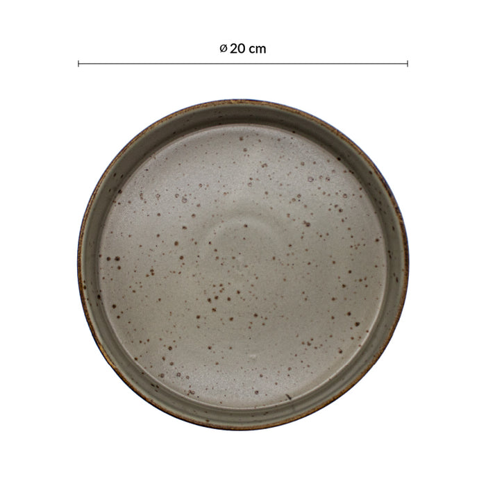 Plato Hondo Apilable 20 cm Gris Avola Artisan
